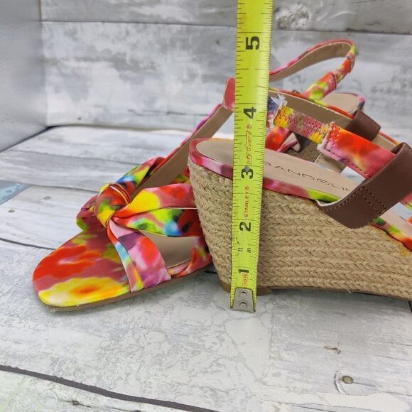 Bandolino Colorful Espadrille Wedge Heel Sandal 'Rasken' Square Toe Sz 8.5 - Picture 14 of 16